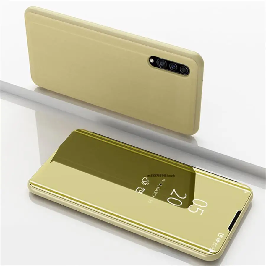 Leather Smart Mirror View Flip Phone Case - Elegant Protective Cover