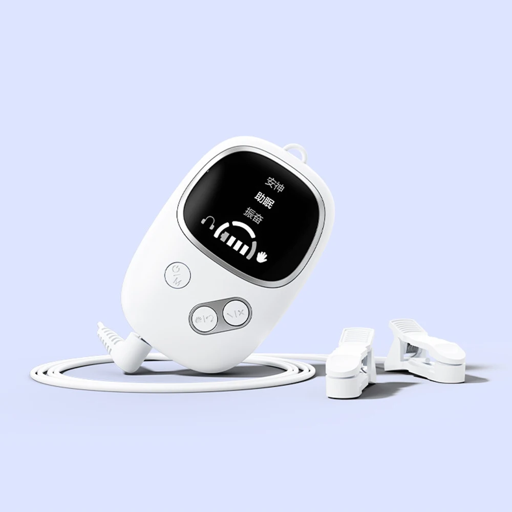 CES Sleep Aid Device Microcurrent Pulse Fast Sleeping Instrument Ear Clip Sleep Device Relax Anxiety Insomnia Hypnosis Soothing