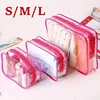 Wash Bag Women Zip Pouch Transparent Waterproof PVC Clear Makeup Cosmetic Bag Toiletry Bags Makeup Organizers 2