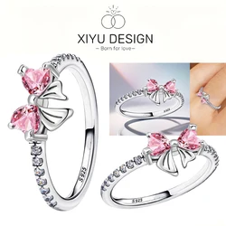 Elegant Pink Six - Petal Flower Zirconium Ring in 925 Silver - Women's Wedding & Anniversary Jewelry Gift - 8 (Green)