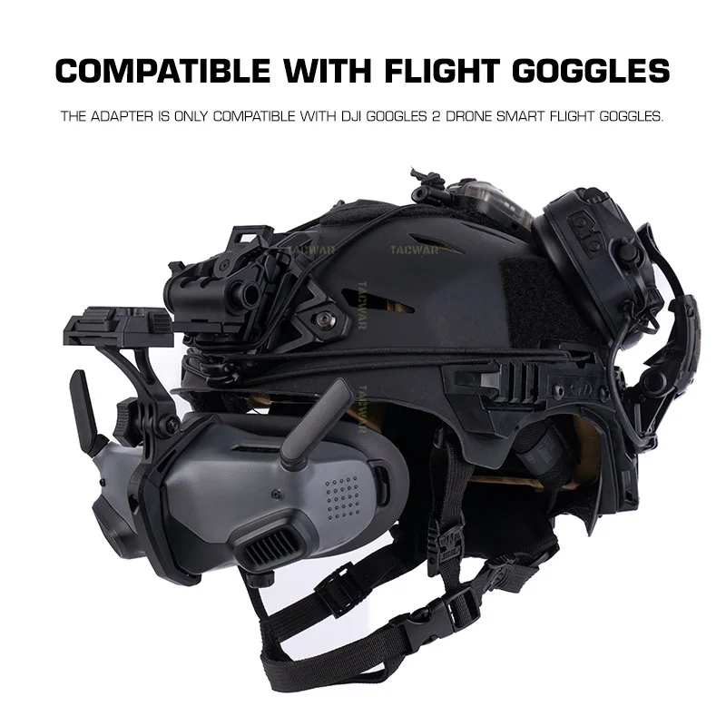 Support de casque tactique pour DJI Goggles 2 - Adaptateur FPV nylon à dégagement rapide