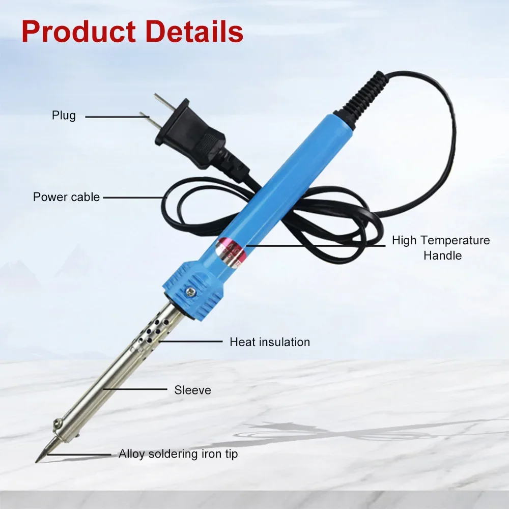 

US/EU 30W 40W 60W Electric Soldering Iron External Heating Rubber Handle Multi-purpose Pointed Mouth Soldering Iron 110V 220V