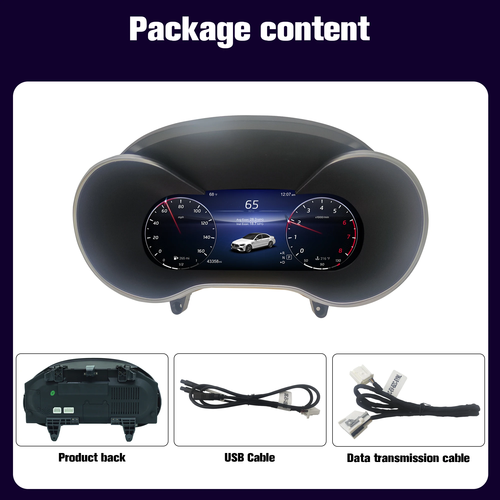 메르세데스 벤츠 E/A/C 클래스 W212 W207, W176 GLA CLA, GLC W205 X253용 클러스터 대시보드, 새로운 LCD 디지털 속도계 5UI