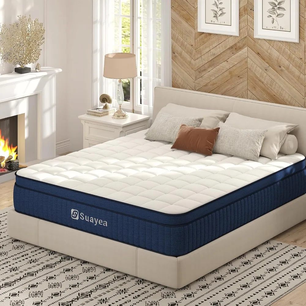 King Mattress 10 Inch, King Size Mattress in a Box, Strengthen Hybrid Mattress King Size, Ultimate Motion Isolation with Memory