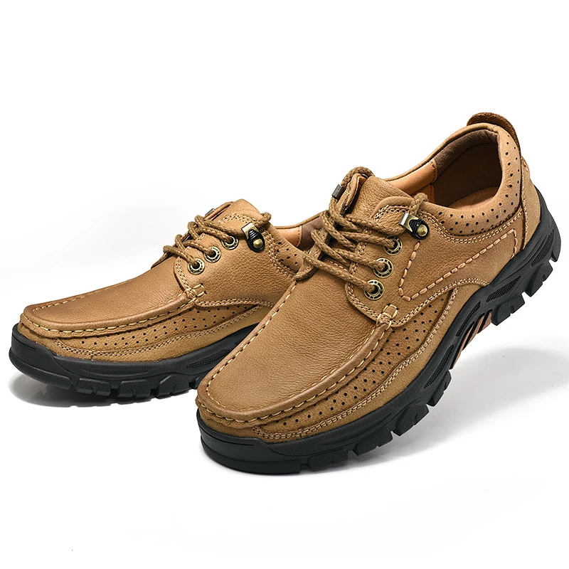 2023 Hot Sale High Quality Handmade Leather Casual Men Soft Shoes Design Sneakers Man Comfortable Leather Shoes 2