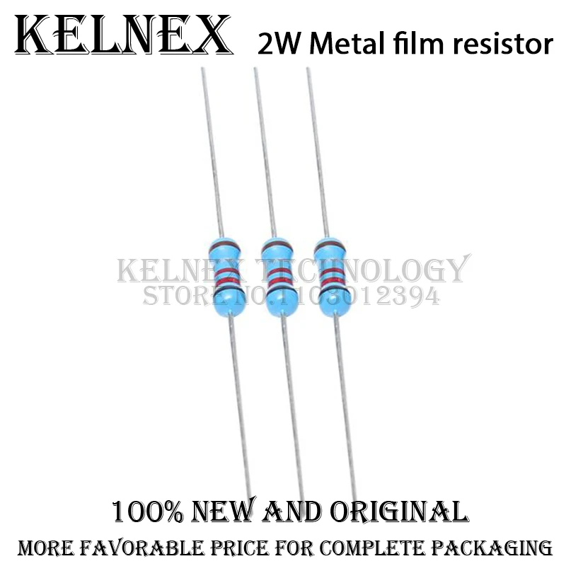 Metal Film Resistor Metal Film Resistors Electronic Component 20pcs 2W 1% 1R ~ 1M 2.2R 4.7R 10R 22R 47R 100R 220R 470R 1K 10K 100K 2.2 4.7 22 47 100 220 470 ohm