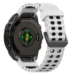Durable Silicone Watch Band | Premium Strap - QuickFit 26mm (White Black)
