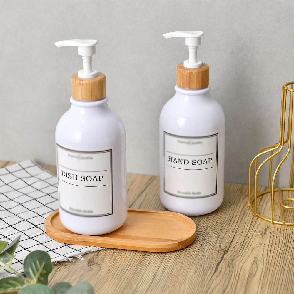 Wooden Soap Dispenser Tray Vanity Countertop Bottles Organizer Holder Round Square Candles Jewelry Storage Tray for Bathroom