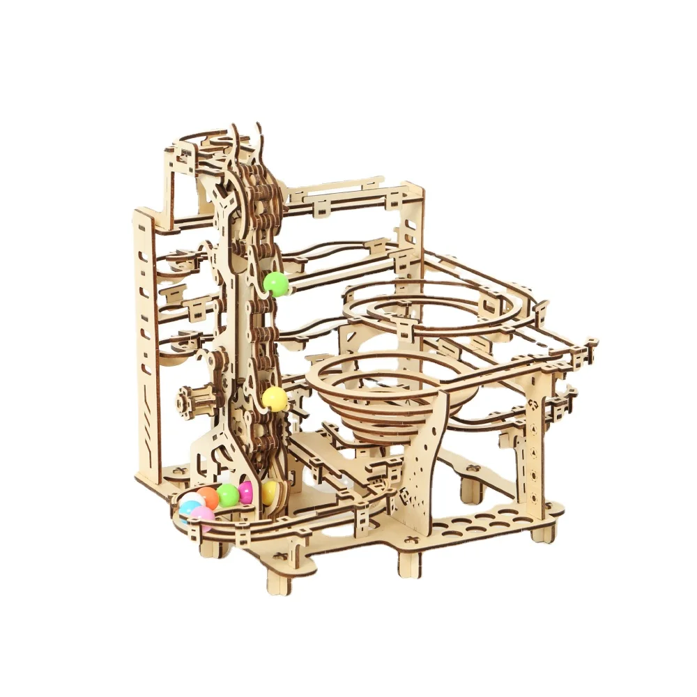 

3D Race Marble Maze Wooden Puzzles Kits Assembly Building Models Physical Science Experiment DIY Mechanical Run Ball Track Brick