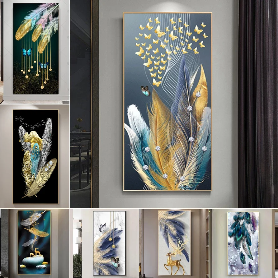 Настенные плакаты с Северными перьями Современные художественные принты на