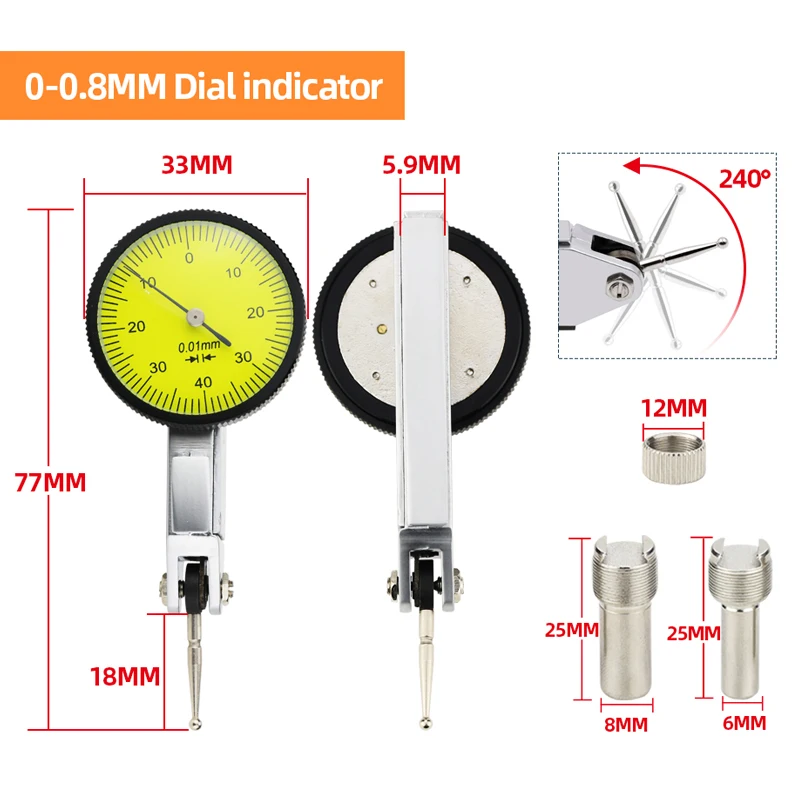 Dial Indicator Precision Comparator Gauge – High Accuracy Hour Type Measuring Clock for Micrometer Inspection & Industrial Measurement 4