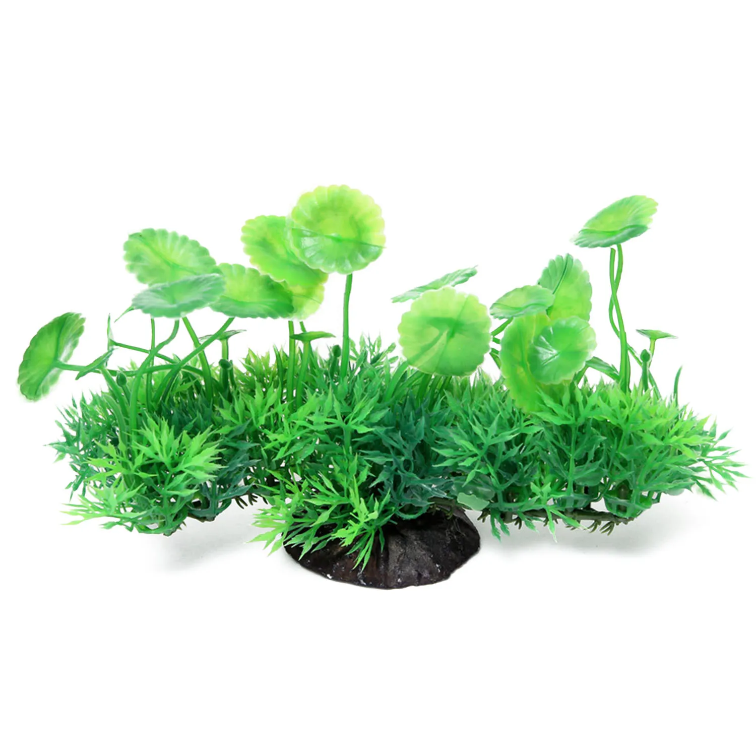 

Behogar Plastic Artificial Water Plant Fish Tank Aquarium Landscape Decoration Ornament with Thick Grass Lotus Leaves