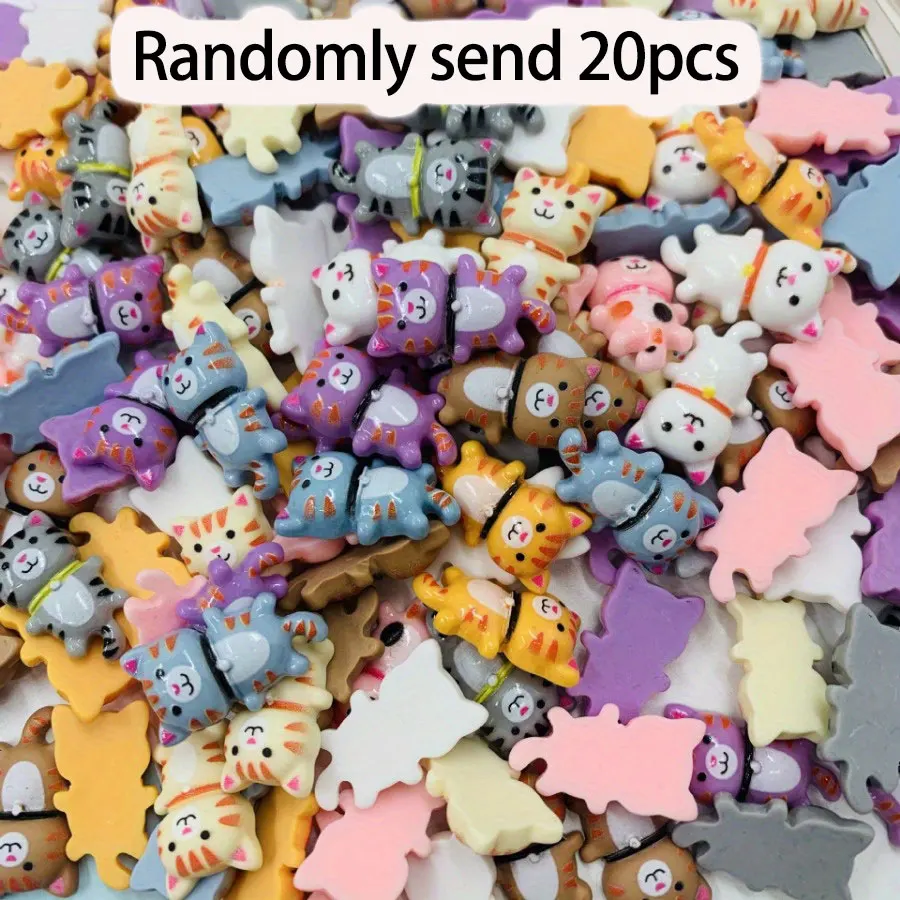 Adorable Resin Cat Charms - DIY Crafting Accessories for Phone Case Decoration