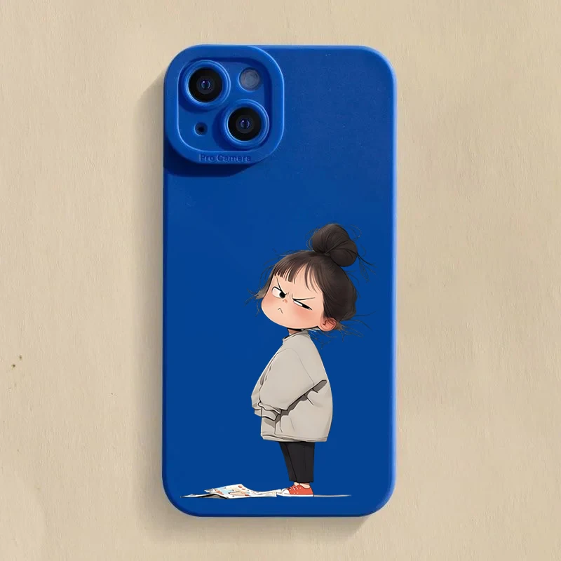 Adorable Angry Girl Printed Silicone Phone Case