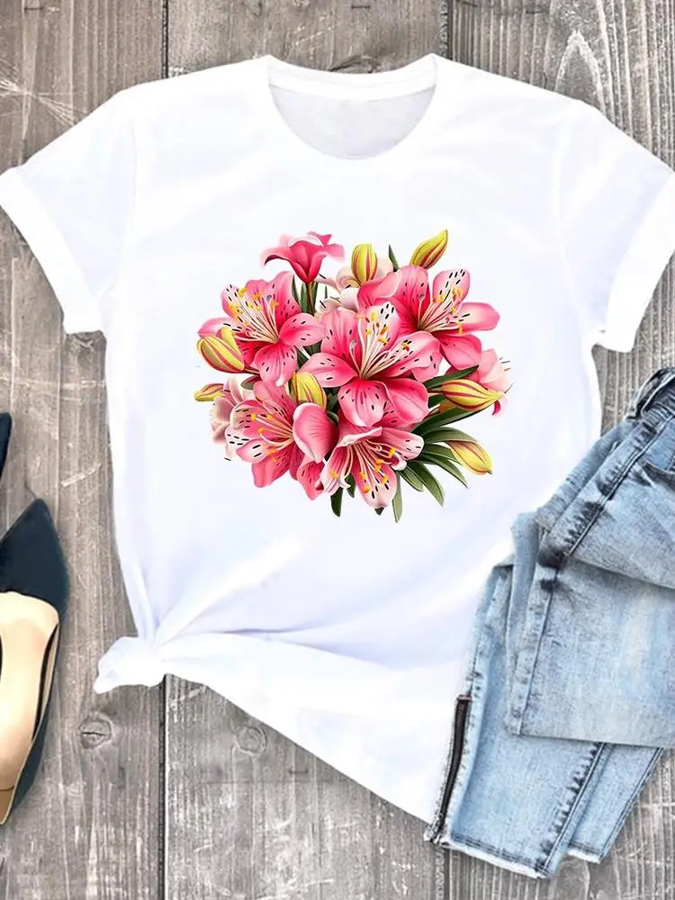 Women Clothing Trend Cute 90s Fashion White Tee Clothes Print Womens Casual Ladies Graphic T Short Sleeve O-neck T-shirts