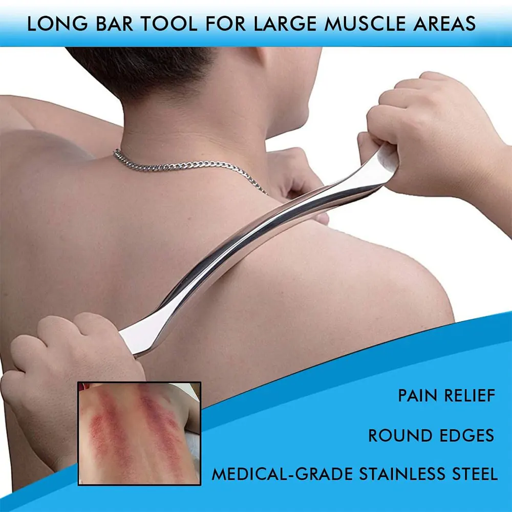 Stainless Steel Gua Sha Scraping Massage Tool Set 1/4/7 Pcs for Back Legs Arms Neck Shoulder and Whole Body Acupoints gua sha board massage tool