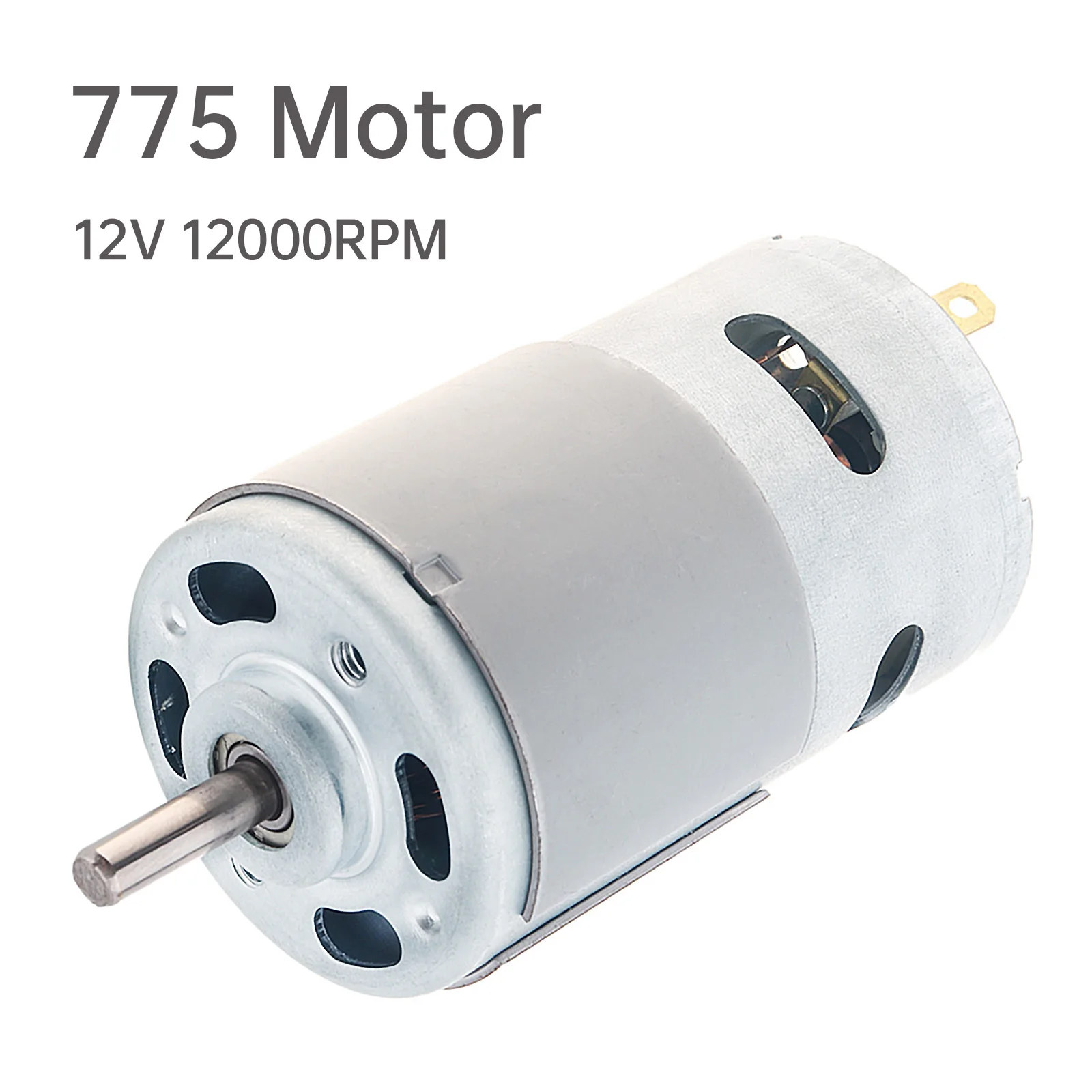 775 DC Motor 12V 12000RPM High-speed Large Torque Motor for Drill Micro Machine / DIY Model Car with Ball Bearing, Fan Blades