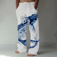 Koi Fish X-Ray Art Print Wide Leg Pants Harajuku Casual Pants Unisex Hipster Octopuses Trousers Streetwear Men Women Clothing 2
