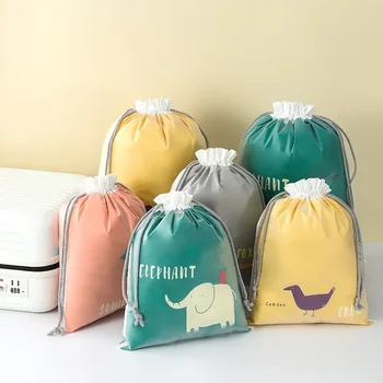 Borsa con coulisse impermeabile di grande capacità carina cartone animato Borsa per pannolini portatile per esterni per madre Organizzatore da viaggio