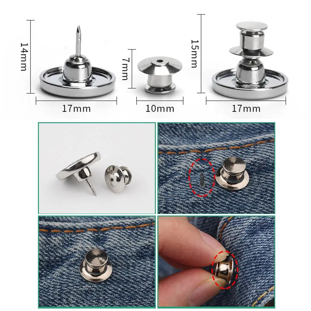 8 Sets of Button Pin Jeans, Seamless Fit, Detachable Pants Button Pins,  Perfect Fit Instant Jeans Buttons - AliExpress