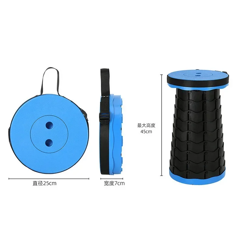 Portable Folding Telescopic Stool Lightweight Plastic Subway Queuing Chair Outdoor Camping Chair Fishing Seat Carry Bag folding chair retractable stool