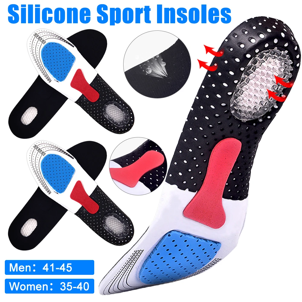 Unisex Sport Insoles Arch Support Shoe Pad Gel Running Support Orthopedic Inserts High Elasticity Breathable Running Cushion