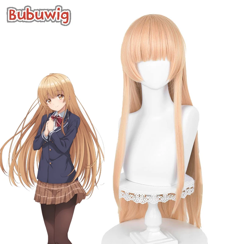 Bubuwig Synthetic Hair Shina Mahiru Cosplay Wig The Angel Next Door Spoils Me Rotten 80cm Long Mixed Blonde Wig Heat Resistant