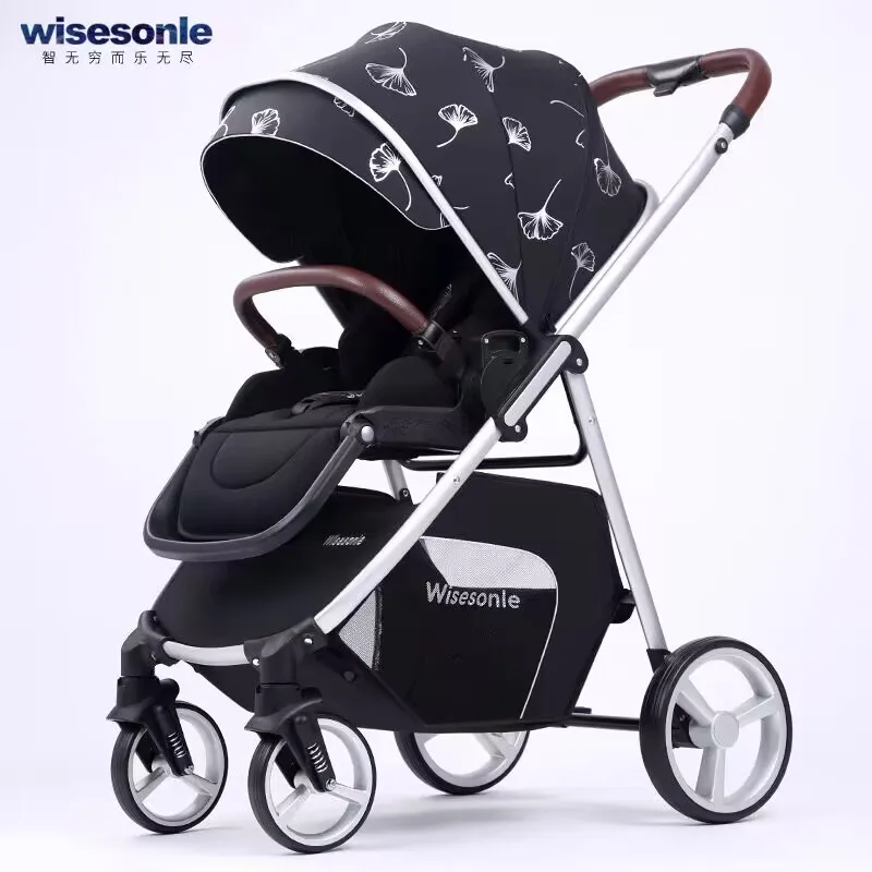 

Wisesonle Baby Stroller Can Sit Lie Down in Both Directions Lightweight Folding and High Landscape Newborn Baby Stroller