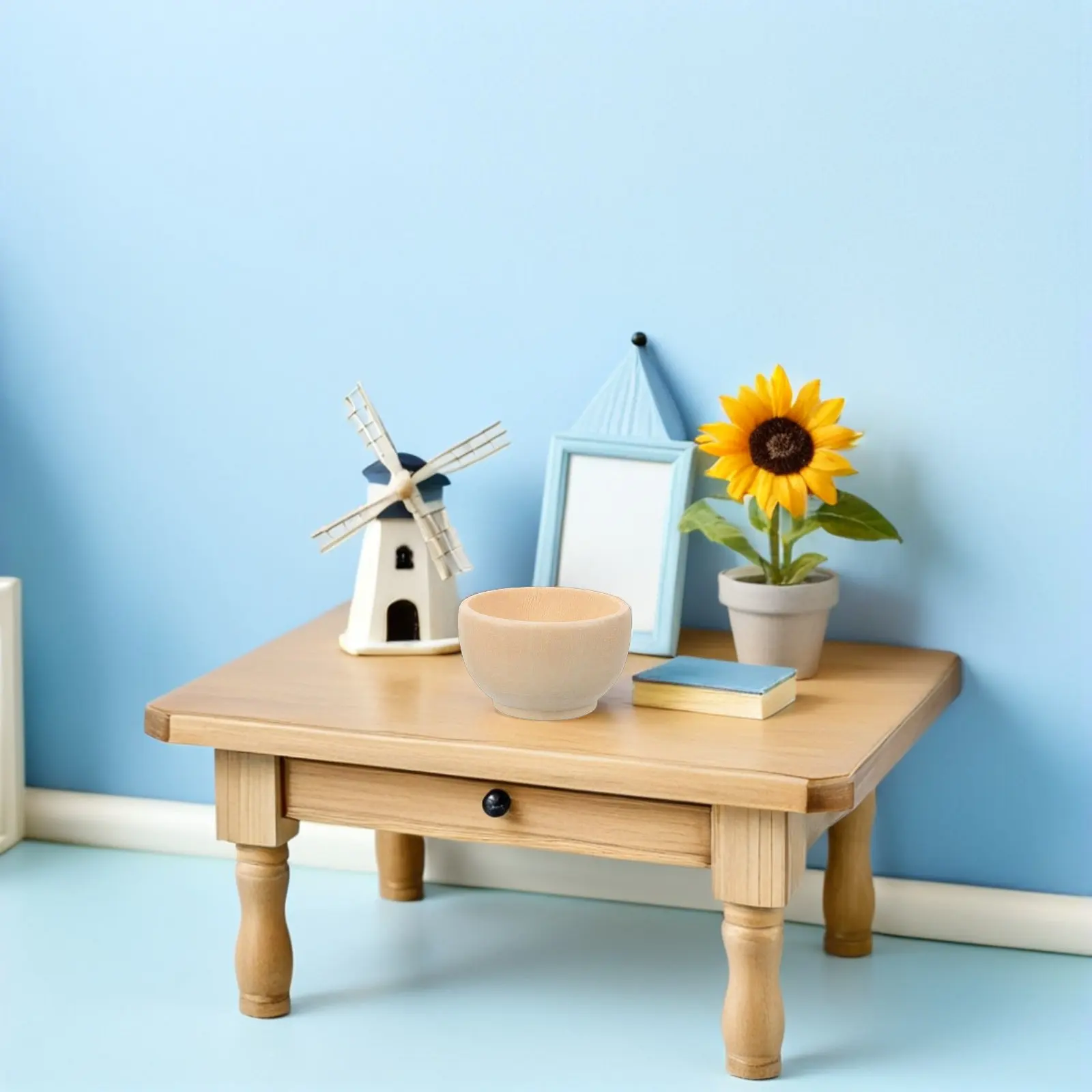 10Pcs 작은 나무 그릇 세트 미완성 천연 나무 DIY 공예 재료 마커 페인트 펠트 원사 장식에 이상적 크리 에이 티브