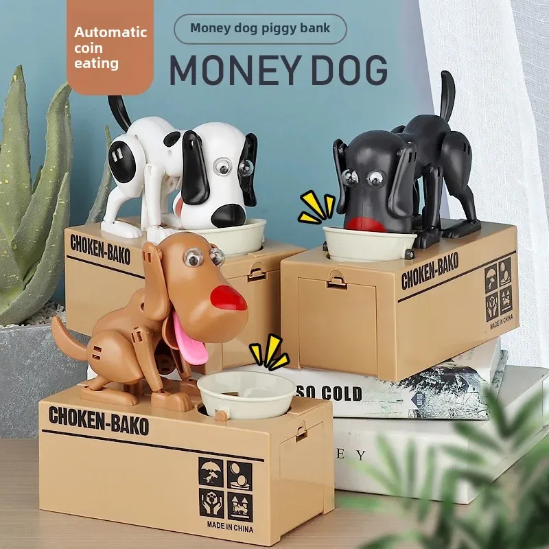Money Eating Dog Piggy Bank Wealth Obsessed Thieving Dog Money Saving Box Toy from Mainland China AE Stock Non Brand