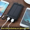20000mAh Solar Fast Charging Power Bank Portable Battery 2-USB Large Capacity with Mobile Power Supply Flashlight 2