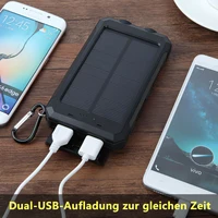 20000mAh Solar Fast Charging Power Bank Portable Battery 2-USB Large Capacity with Mobile Power Supply Flashlight 2