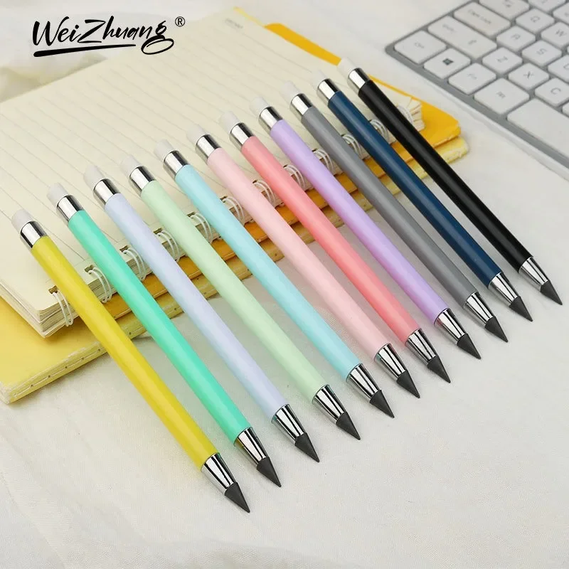 1/6/12 Pcs Eternal Pencil For Kids Art Sketch Writing Drawing Pen Tools No Ink Infinity Pencils Gift School Supplies Stationery