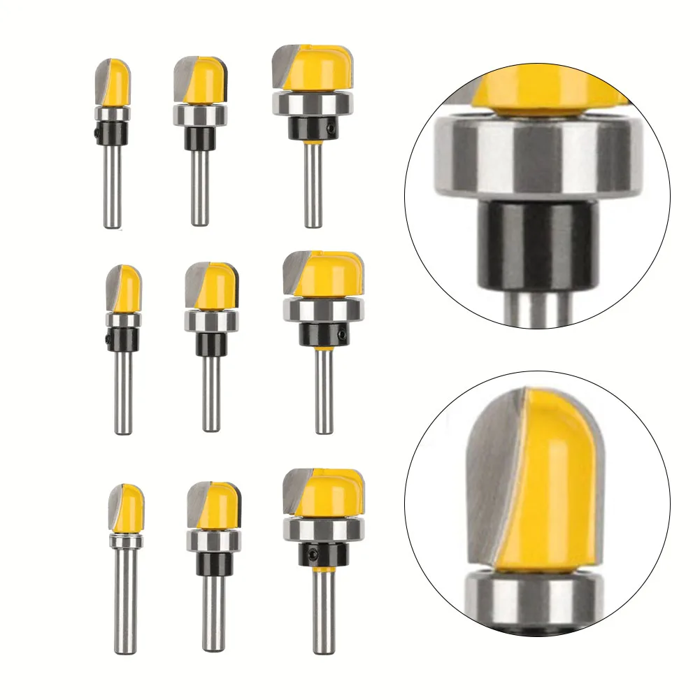

3PC Shank Round Ball Nose Router Bits Set Milling Cutter For Wood CNC Carbide Cove Core Box Bit Woodworking Cutting Tools