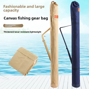 120/130/140CM Canvas Fishing Rod Bag Waterproof Fishing Rod Umbrella Tackle Gear Storage Case Folding Portable Shoulder Bags
