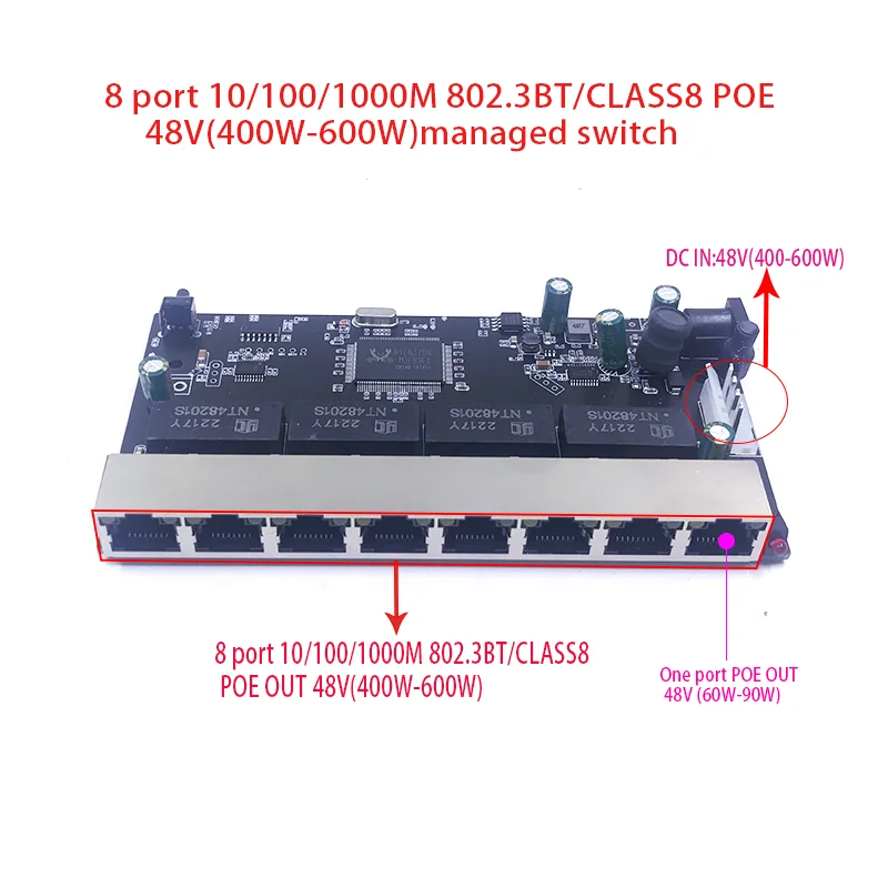 8-port-10-100-1000m-poe-48v-400w-600w-8023bt-class8-managed-switch-pcb-module