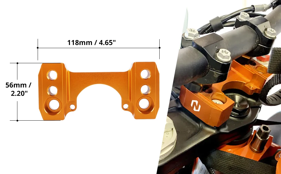 Motorcycle Steering Damper Mount Handlebar Riser Kit For KTM 790