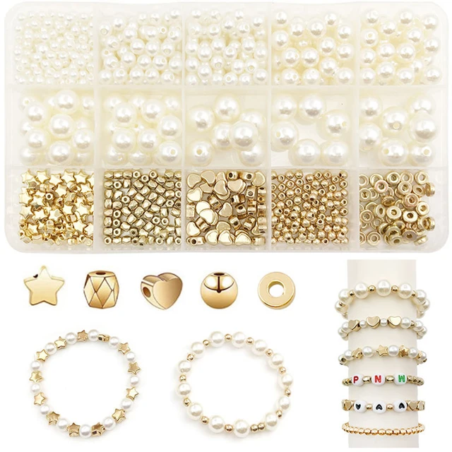 Set di perline distanziatrici da 720 pezzi Kit di perle per bracciali fai  da te Include