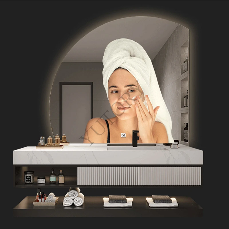 Solid wood rock slab integrated basin bathroom cabinet modern smart toilet hand wash basin cabinet bathroom