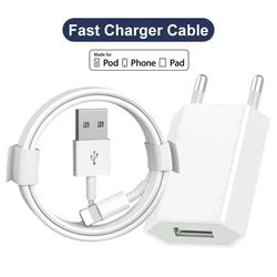 Universal USB Wall Charger with Data Cable - EU Plug - 1m Cable