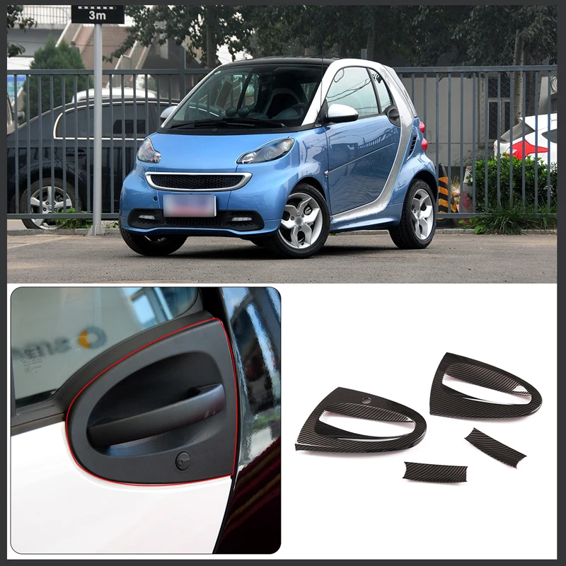 

For 2009-2015 Mercedes-Benz Smart ABS carbon fiber Car styling car exterior door bowl protective cover sticker auto parts LHD