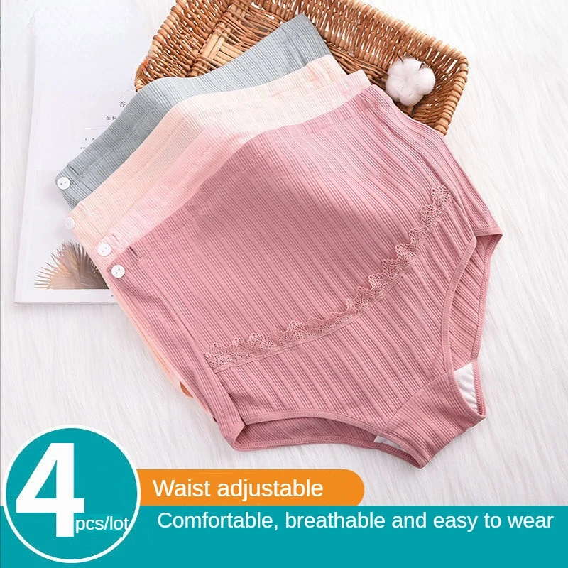 4pcs/lot Maternity Panties Clothing Pregnancy Support Underwear High Waist Cotton Panties for Pregnant Women Pregnancy Briefs