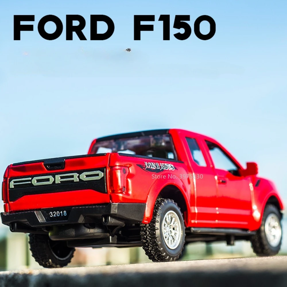 

Модель автомобиля Ford Raptor F150 из сплава в масштабе 1:32, пикап из литого металла, внедорожник со звуком, фотосессия, коллекция игрушек, детские подарки