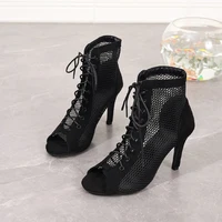 Summer New Pupms Women High Top Dance Shoes Ballroom Salsa Tango Sandals Girl Fashion Party Mesh Cutout High Heel Sandalias - Image 6