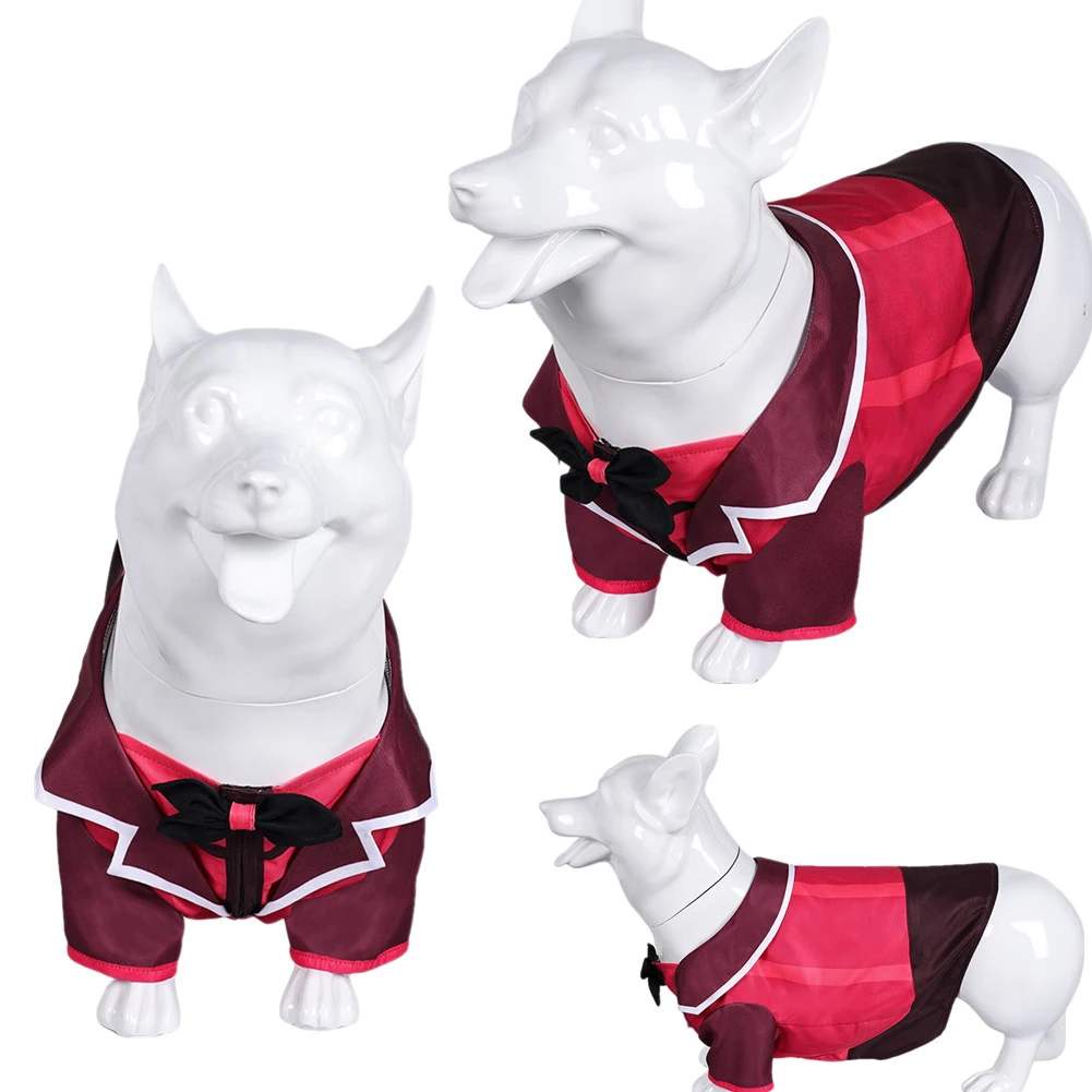 

Одежда для собак Alastor, костюм для косплея в стиле аниме для домашних животных из мультфильма для отеля, одежда, пальто, наряды на Хэллоуин, карнавал, Женский костюм-накидка для ролевых игр