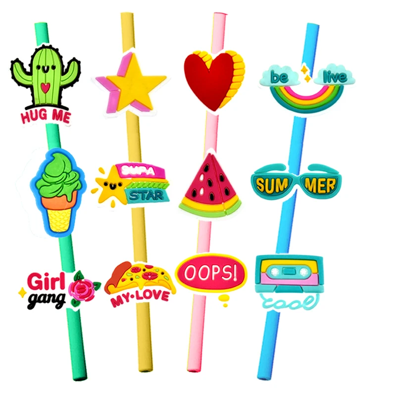 20PCS/set anime bee straw toppers sweet honey straws hot selling  straw topper charms for tumble straw cover cap glass drinking 4