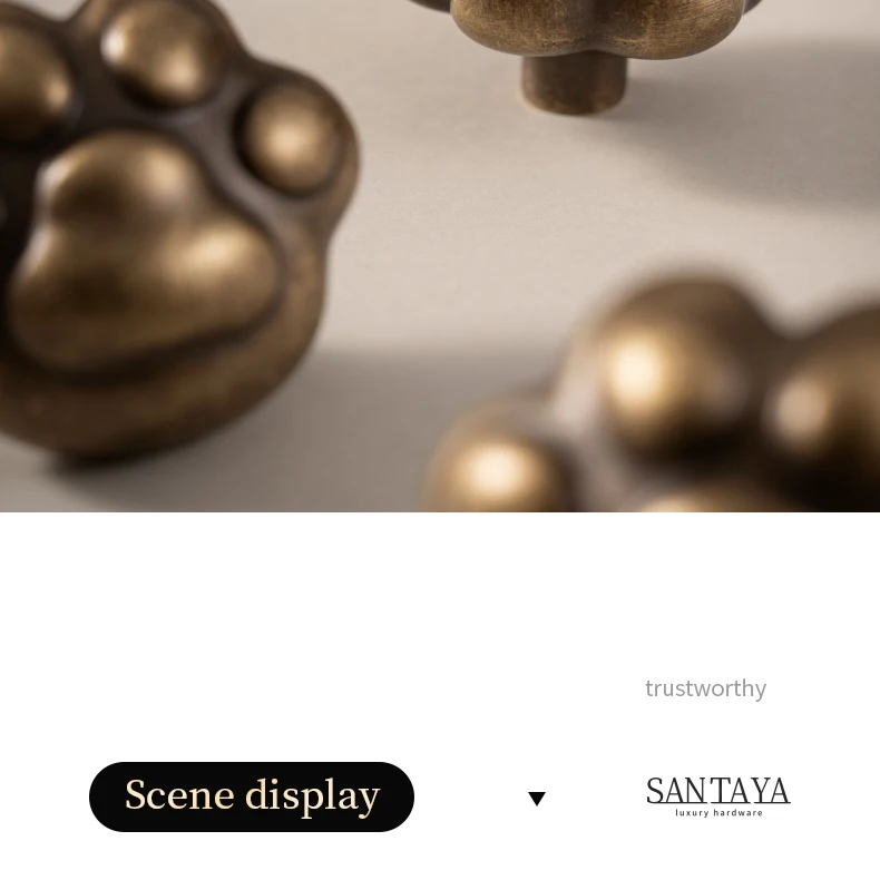 luxury dresser knob cat paw brass design