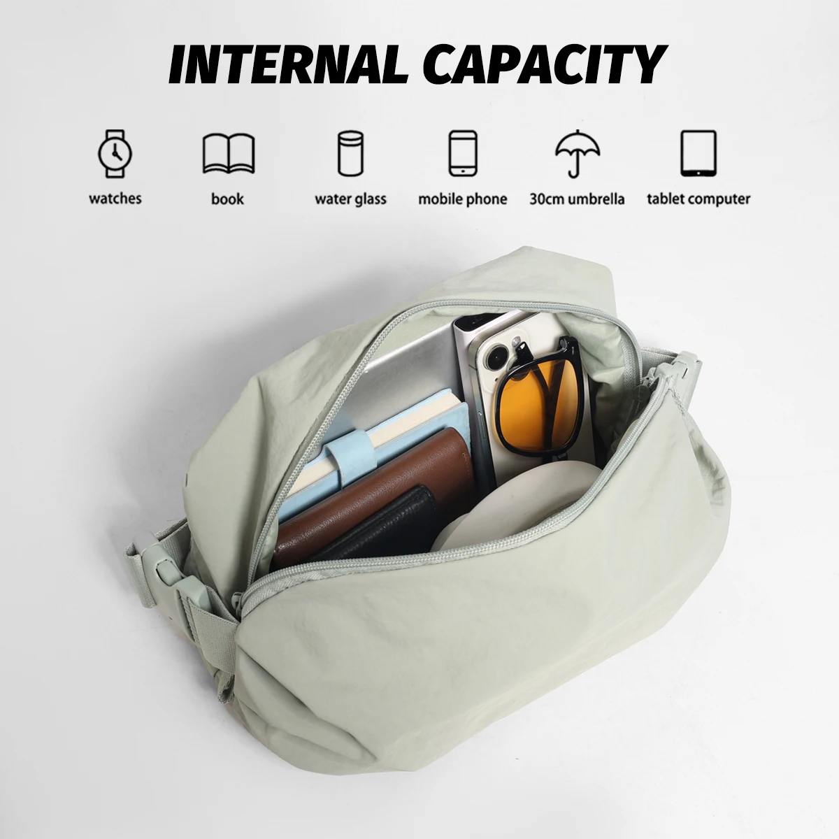 New Crossbody Bag Waterproof Portable Small Bag Chest Bag Women's Shoulder Bag Ins Single Shoulder Chest Bag Waist Bag Large Capacity Men's Hiking Outdoor