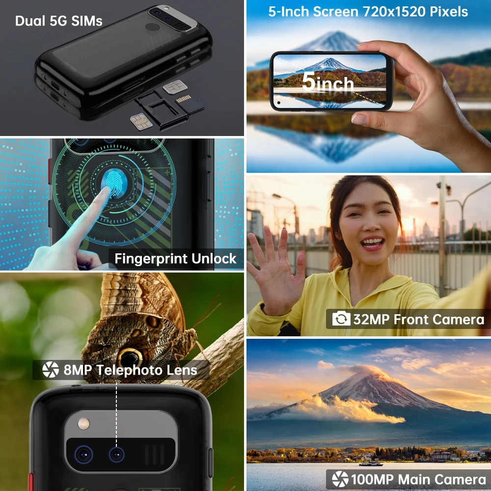 Unihertz Jelly Max - Le Plus Petit Smartphone 5G Android 14 Panda Lunettes 100MP Caméra 66W Unihertz Jelly Max - Le Plus Petit Smartphone 5G Android 14 Panda Lunettes 100MP Caméra 66W