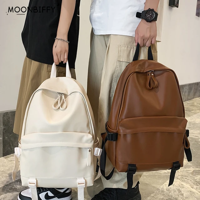 High Quality Backpack Soft Leather Men's Backpacks Girl